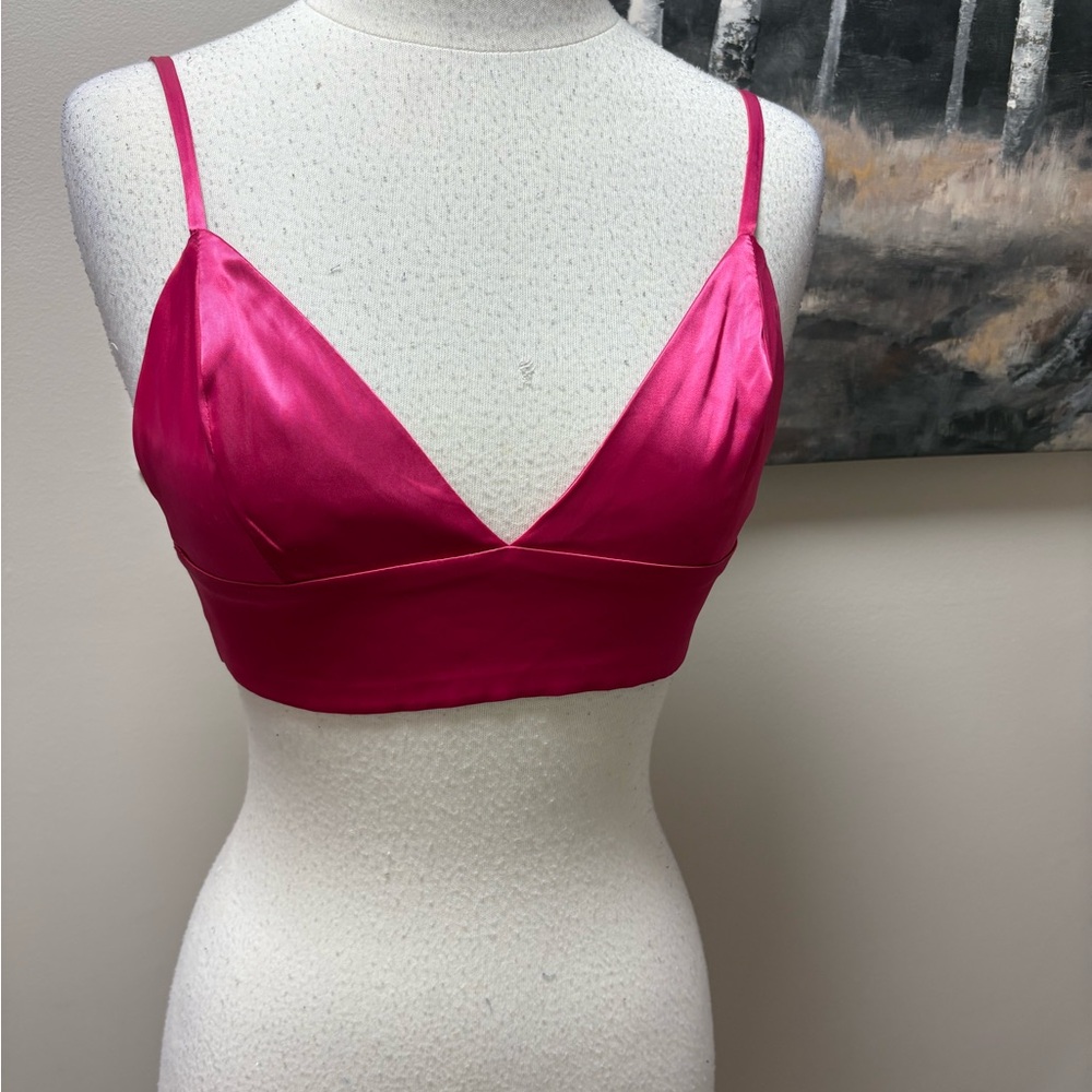 Fashion Nova Satin Pink Bralette
